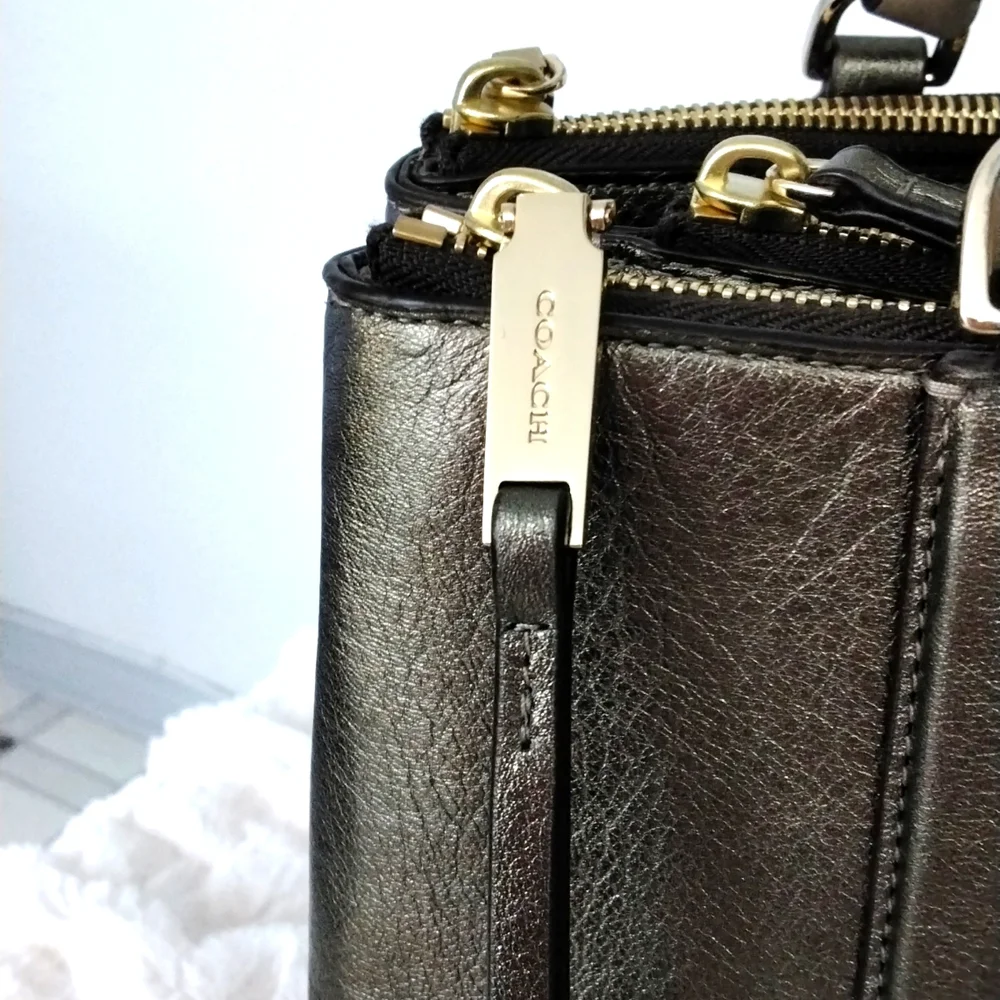 Coach Borough Bag in Metallic Leather (C1420 F32323) large - Picture 3 of 12